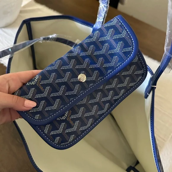 Blue Designer inspired Tote Bag - Picture 2 of 5